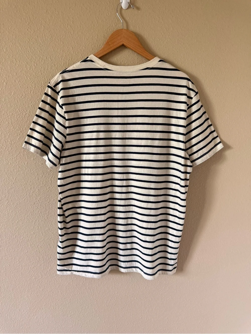 J. Crew Cream & Black Striped Short-Sleeve Tee